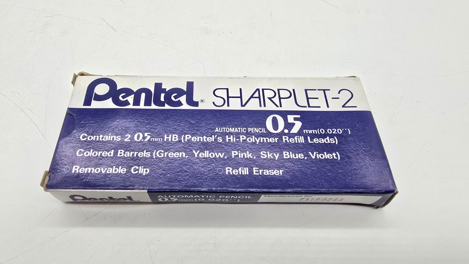 Vtg Box of 12 Pentel 0.5MM A125 Sharplet-2 Automatic Mechanical Pencils Blue NOS