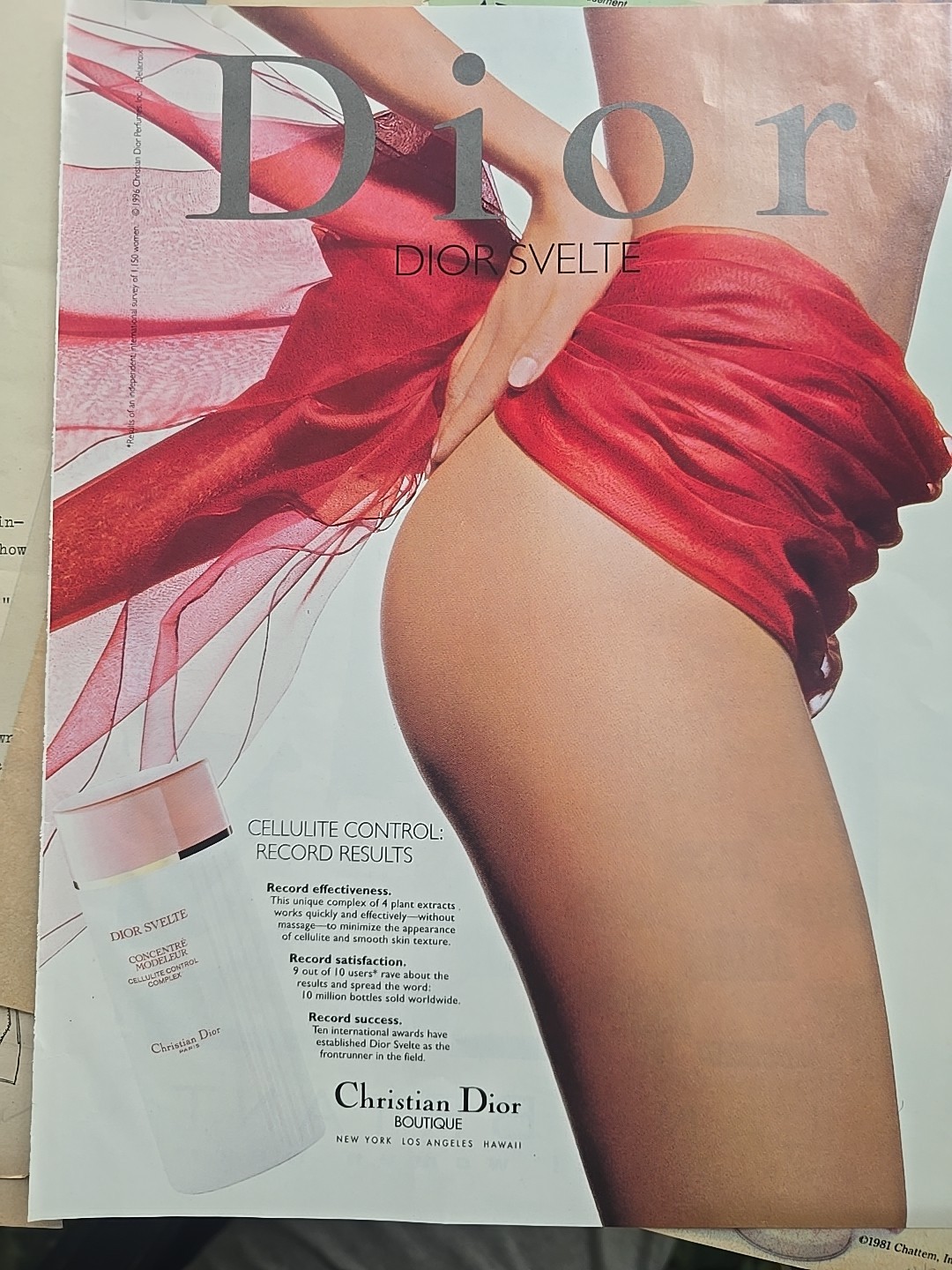 1999 Christian Dior Boutique Svelte cellulite control Vintage Ad 