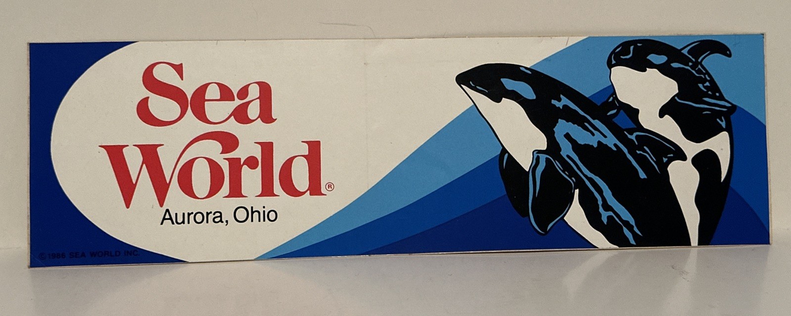 Vintage SeaWorld Aurora Ohio 1980\'s bumper sticker Shamu Killer Whale Orcas