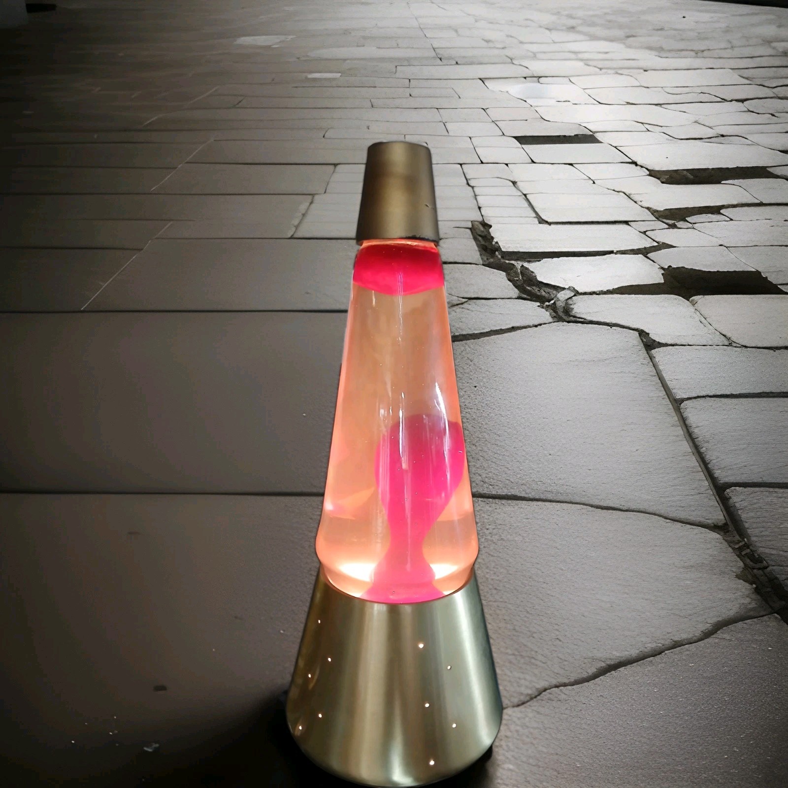 Vintage Retro Lava Lamp Light Gold Starlight Base Red Wax 14 Vintage Retro Lava Lamp Light Gold Starlight Base Red Wax 14