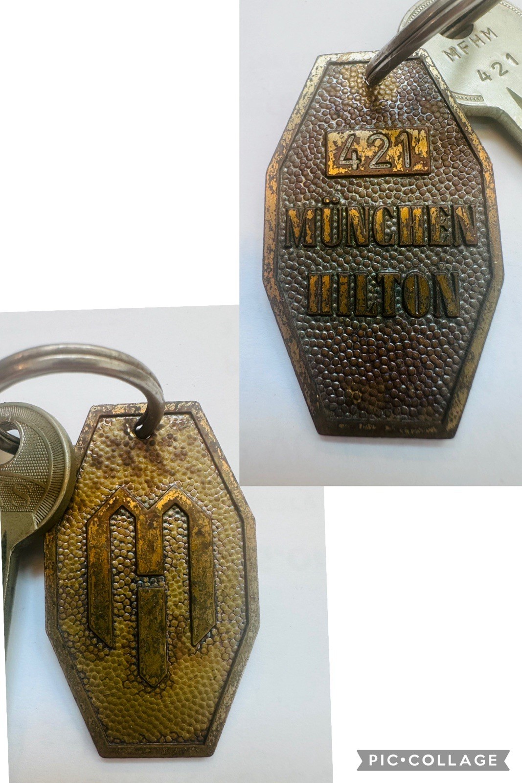 München Hilton Munich, Germany Deutschland Brass Hotel Room Key #421 Fob München Hilton Munich, Germany Deutschland Brass Hotel Room Key #421 Fob
