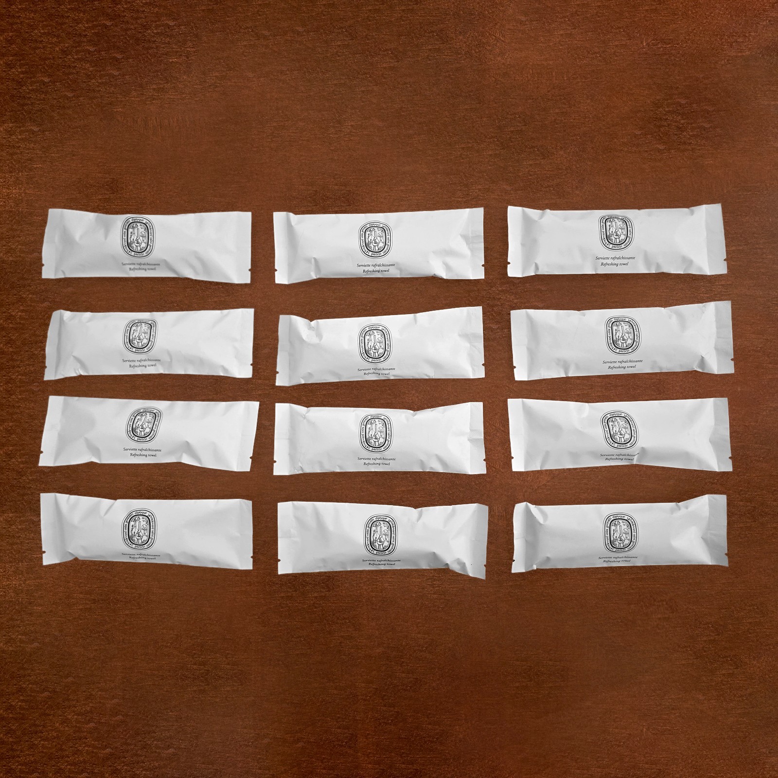Qatar Airways – Diptyque Refreshing Towels – Lot of 12 – New