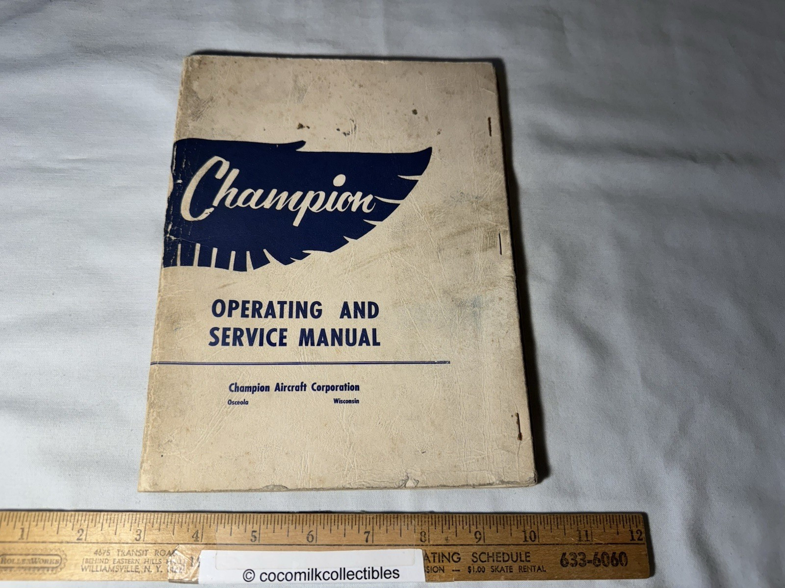 1955 Champion Operating & Service Manual Aircraft 7EC Champ 7FC Tri Traveller