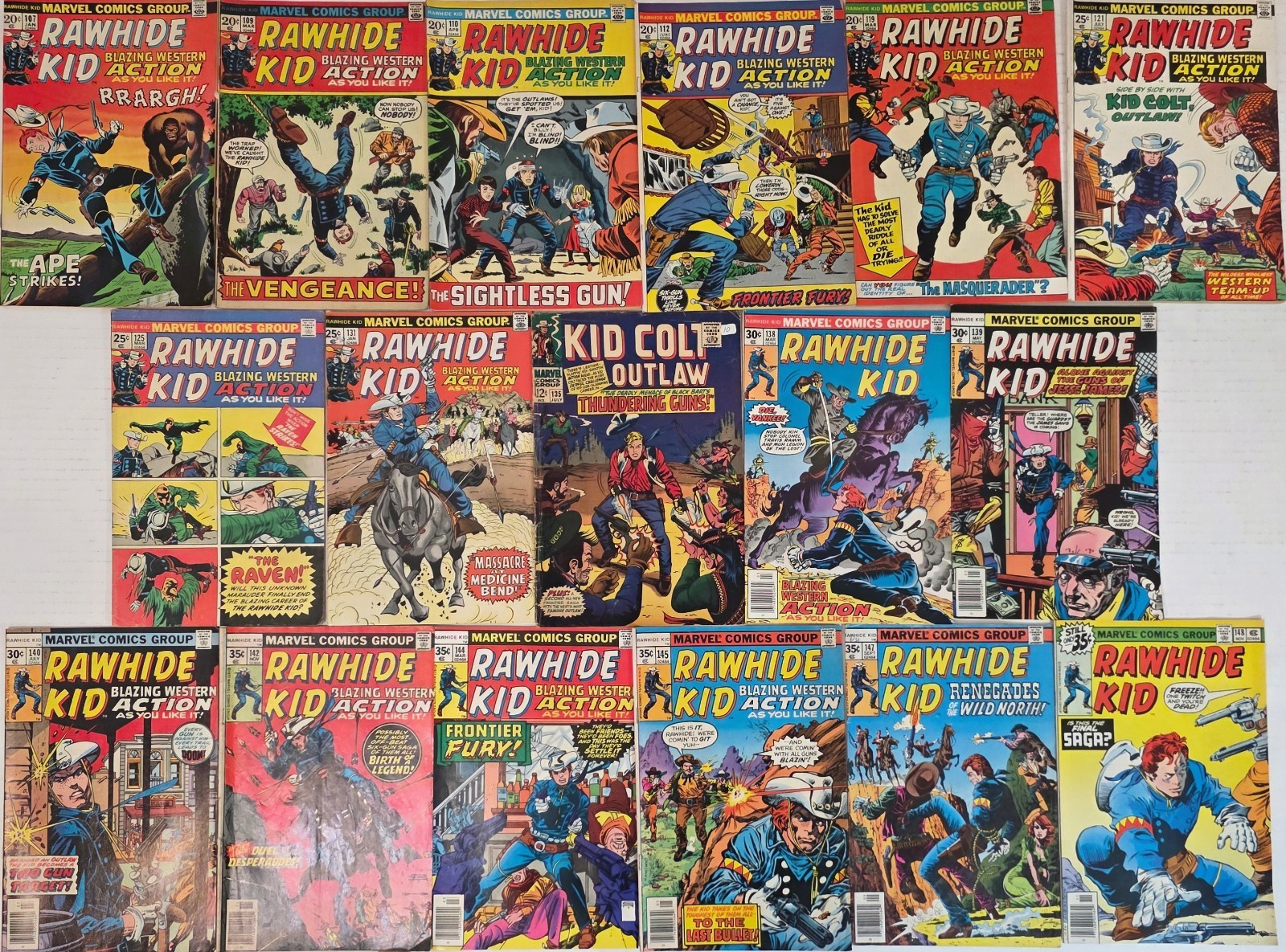RAWHIDE KID Silver Age Lot ☆17 #107-148*FN+ VG-1973 Stan Lee, Jack Davis Western