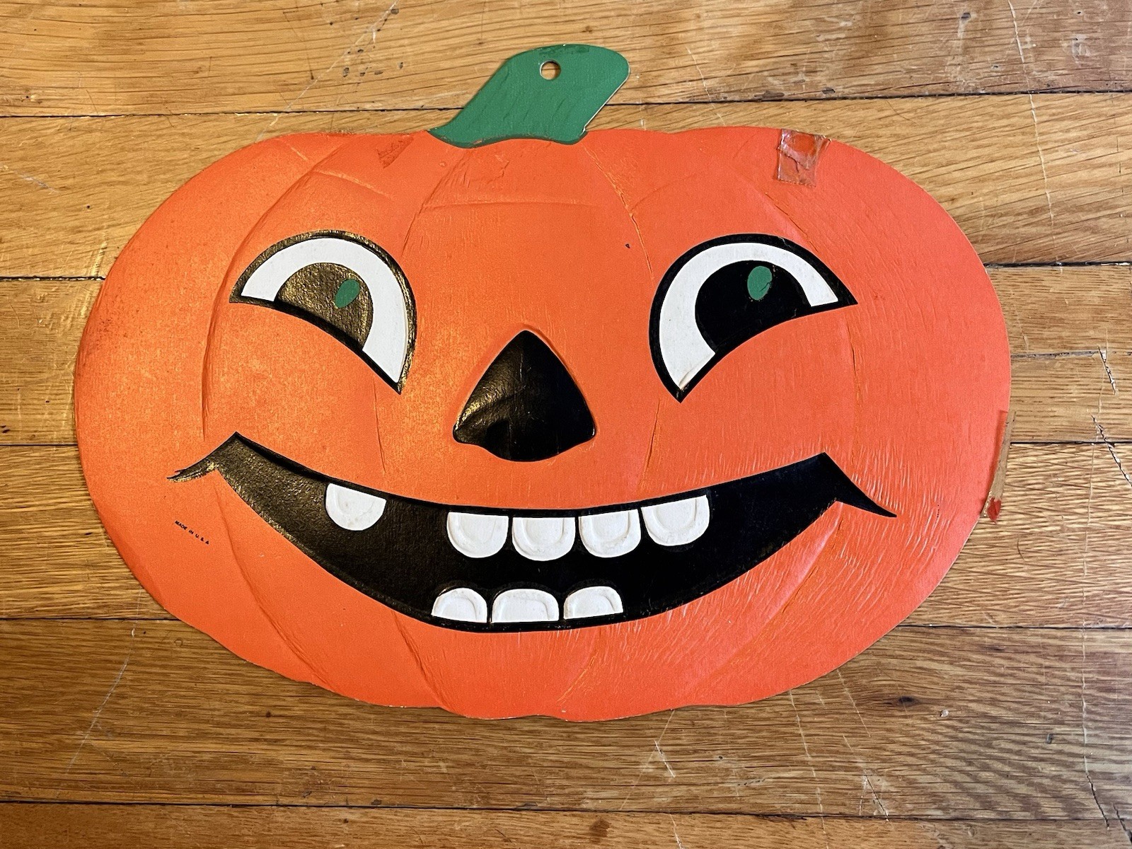 VINTAGE 1950s Beistle HE Luhrs Pumpkin Halloween Jack O Lantern Decoration