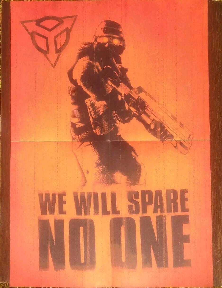 2004 Killzone 2 Sided Fold Out Poster PlayStation  2 Video Game Promo Art  