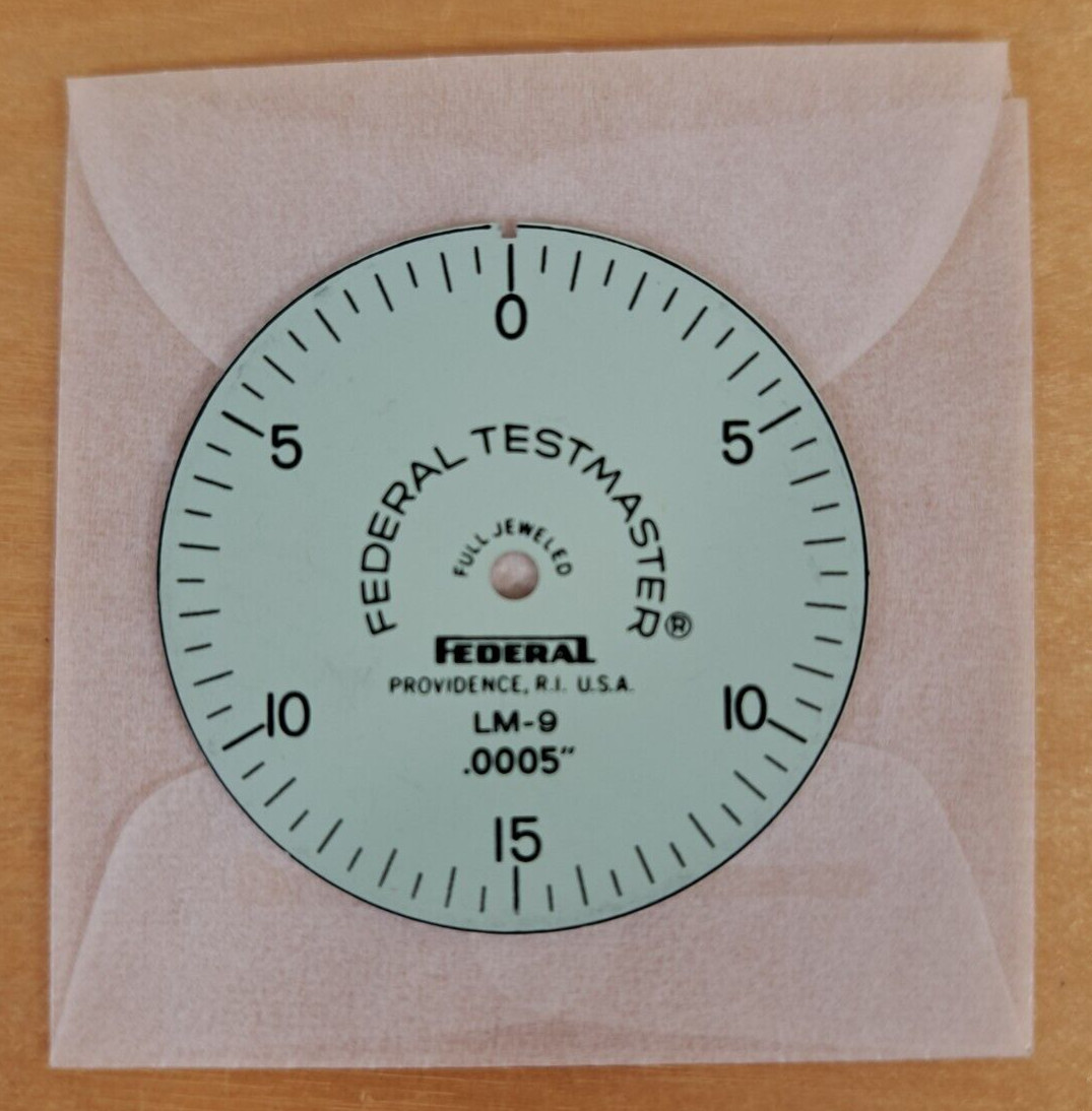 NOS Vintage Federal Testmaster Dial Indicator Dial Face Only, LM-9, 1.448\