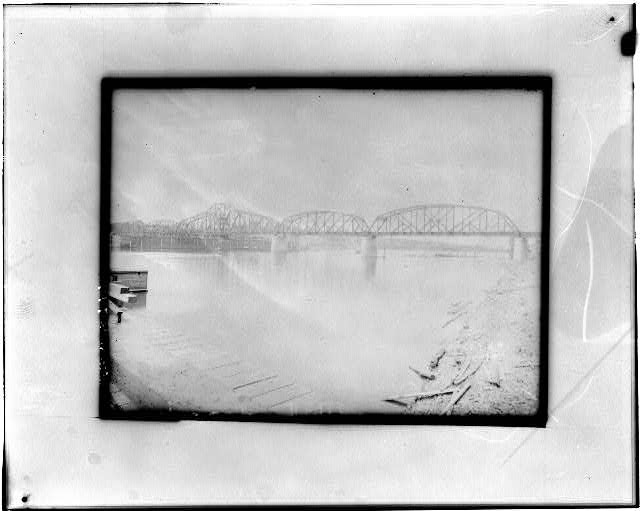 Photo:Bridge over River Reproduction from Glass Plate Negative 1910s