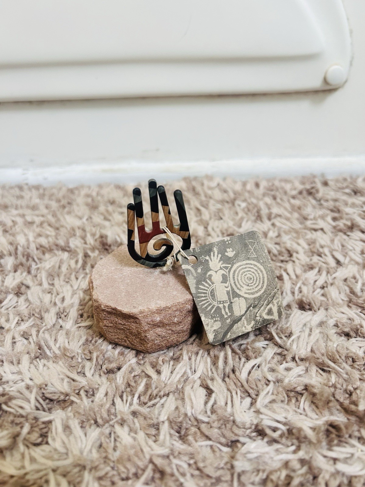 Lazart Petroglyphs Healers Hand Sandstone Base Native American 3\