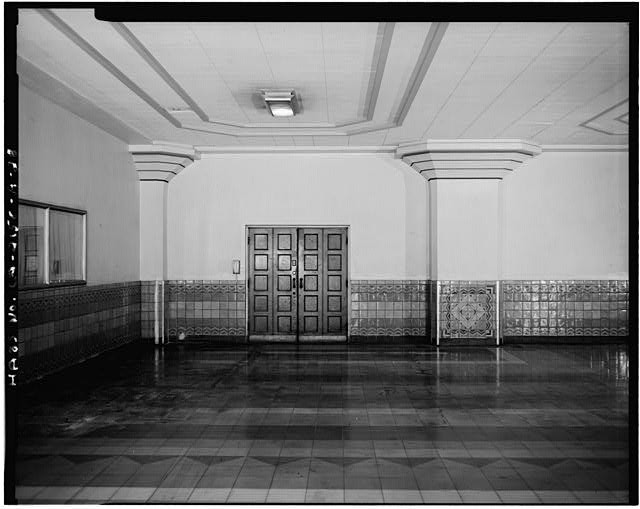 Los Angeles California 1931 Union Passenger Terminal Arrival Lobby Tracks Shed