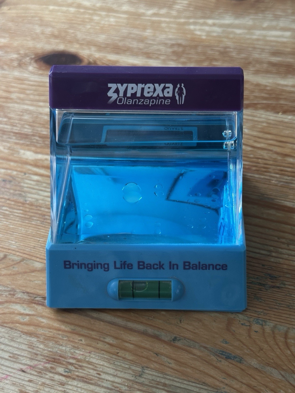 Vtg Zyprexa Olanzapine Pharmaceutical Promo Desktop Level Display Clock