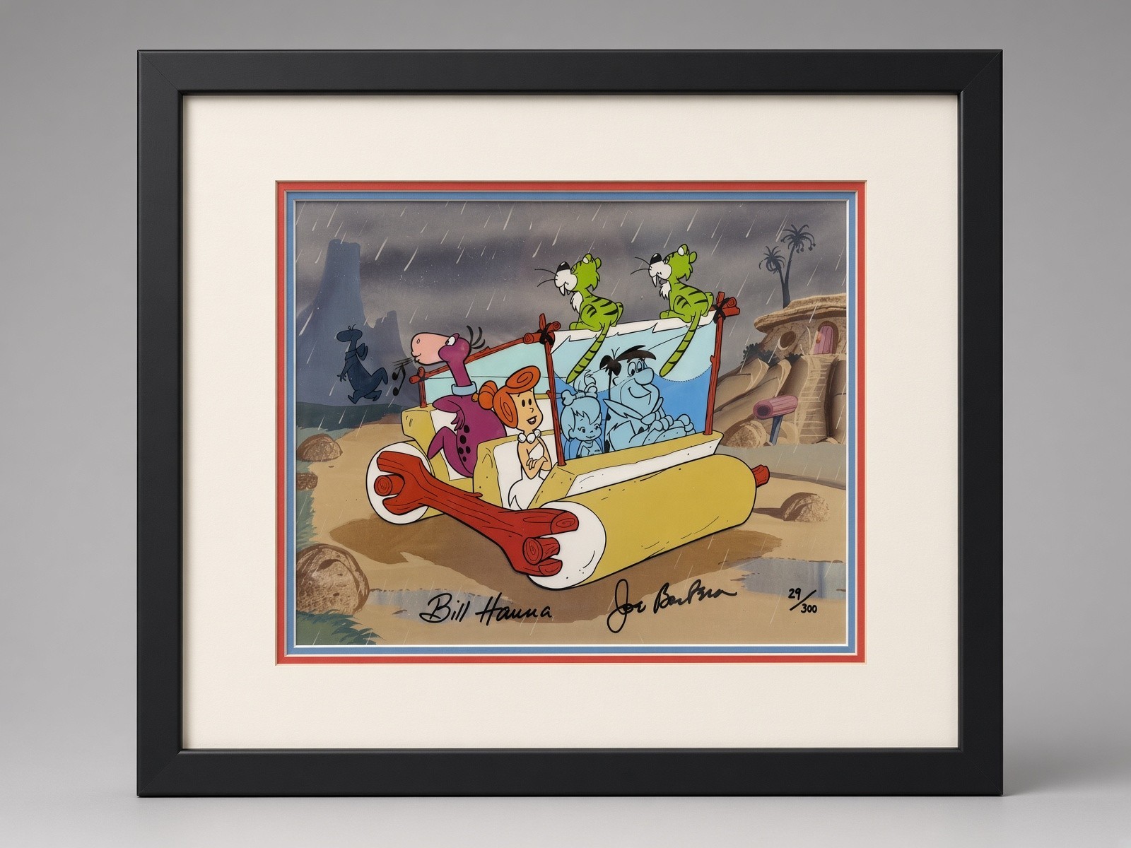 Flintstones Car Scene-Hanna & Barbera Signed Original Serigraph Cel 29/300 Flintstones Car Scene-Hanna & Barbera Signed Original Serigraph Cel 29/300