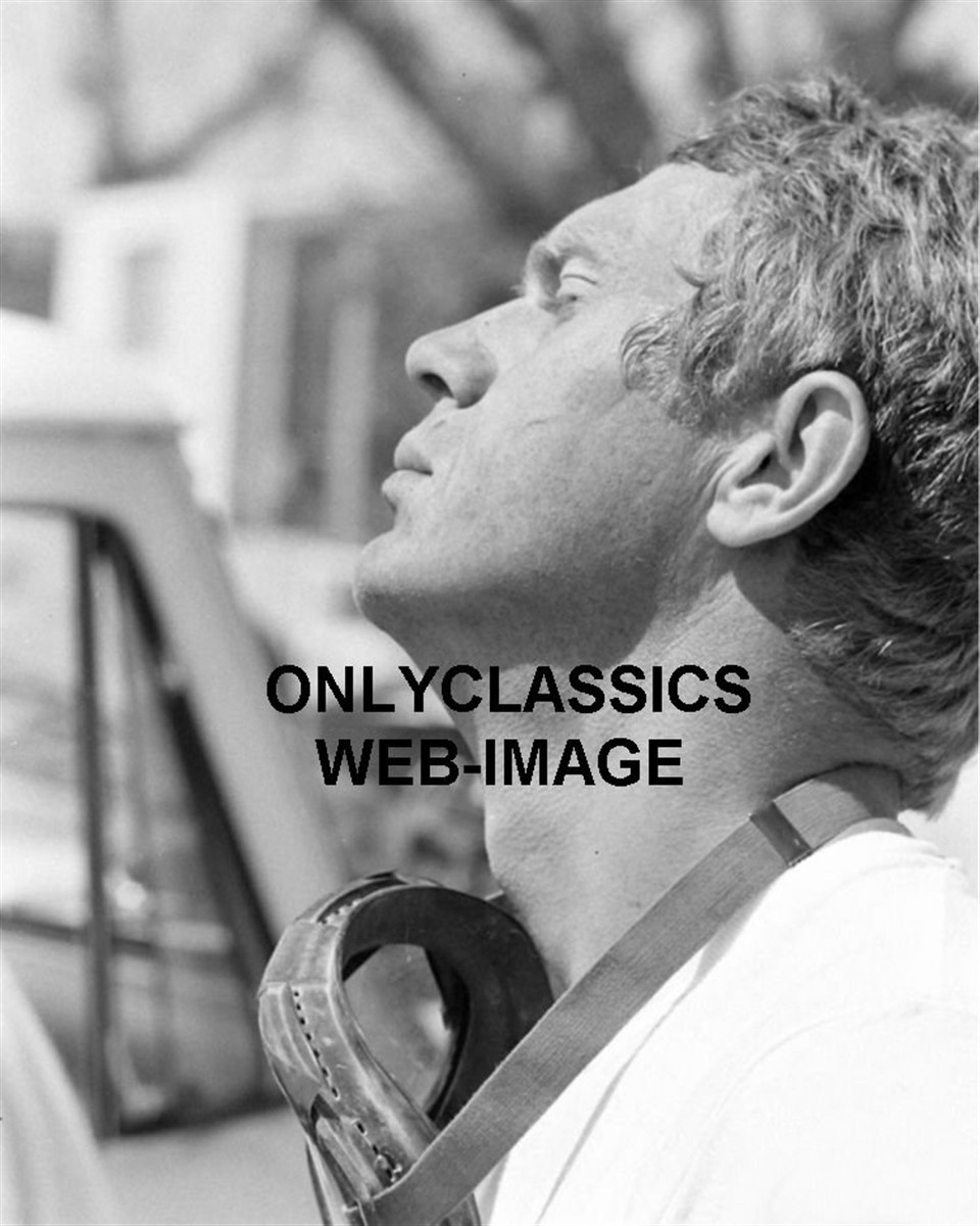 RACER STEVE MCQUEEN MEDITATING AND RESTING HIS EYES PHOTO COOL TOUGH GUY ICON