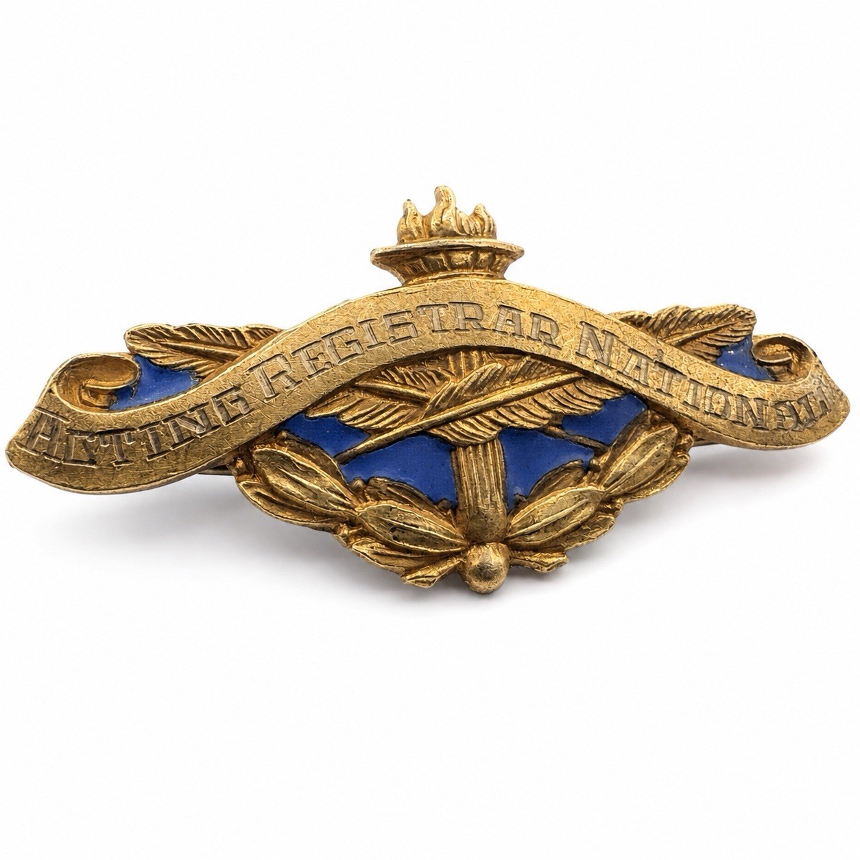 RARE 10K GOLD FILL U.S. DAUGHTERS OF 1812 ACTING REGISTRAR NATIONAL PIN BADGE