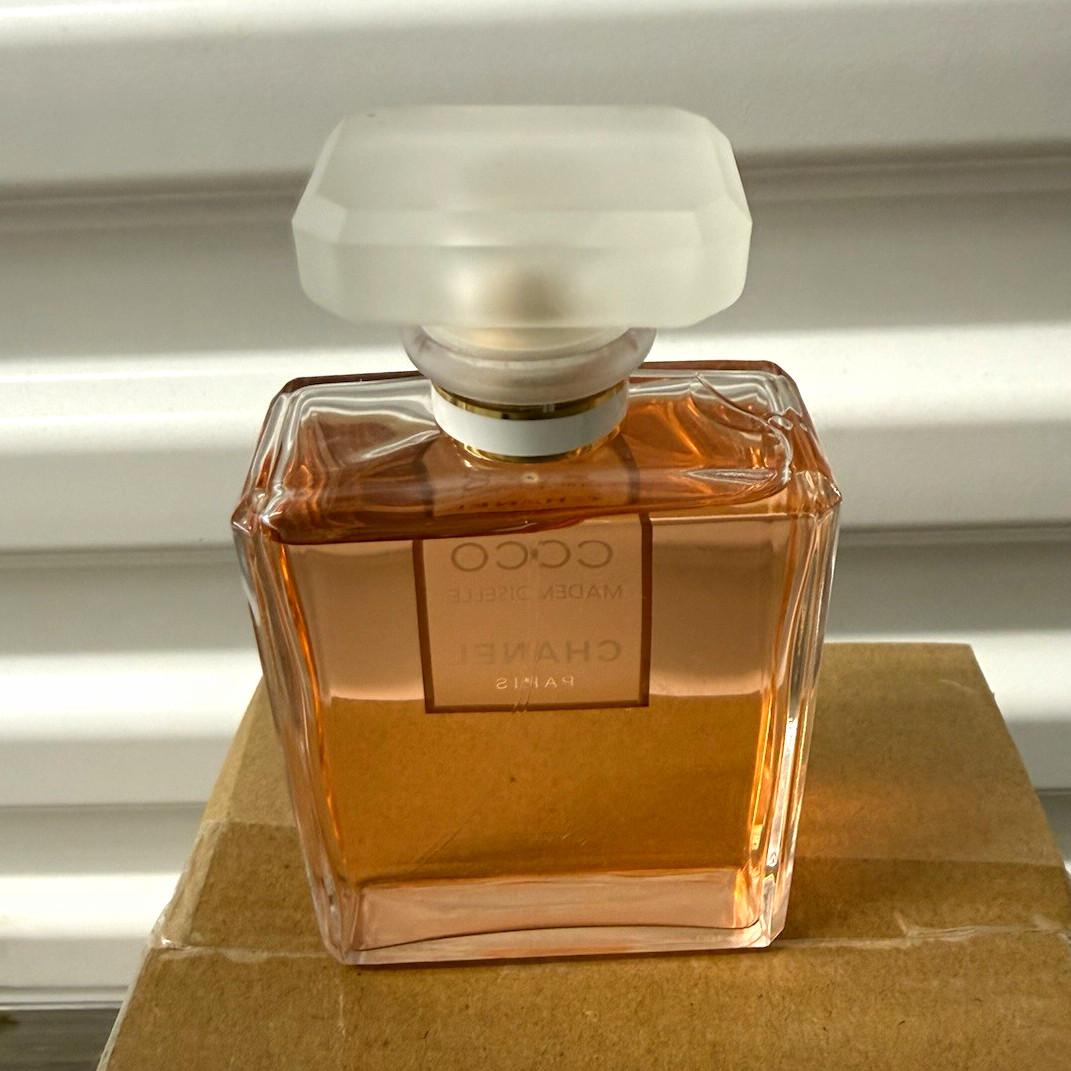 ChanelCocoMademoiselle Perfume Bottle Square Glass Frosted Cap Pink/Amber ChanelCocoMademoiselle Perfume Bottle Square Glass Frosted Cap Pink/Amber