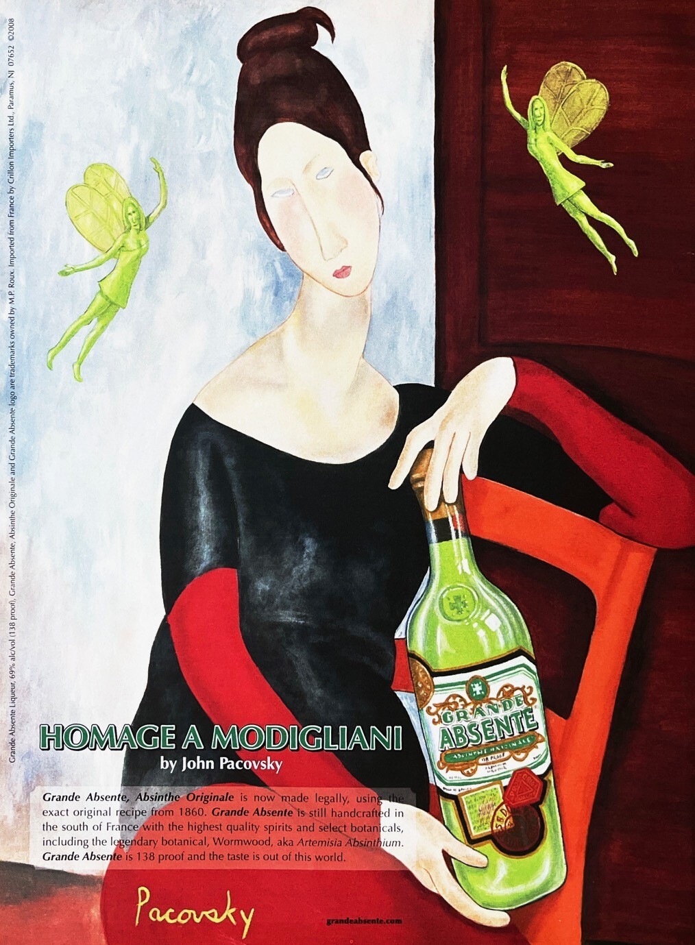 ABSINTHE ABSENTE Genuine Vintage Print Advertisement Art Print 10\