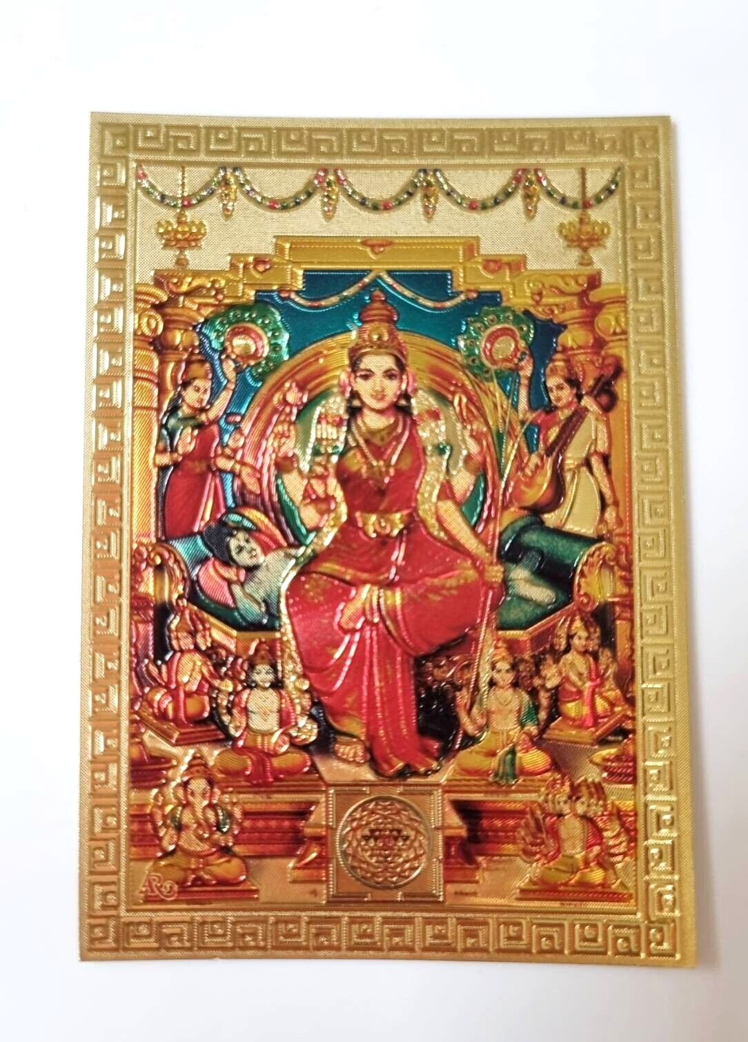 Hindu Lord Durga Pavarti Shiva Vishnu Brahma Ganesh Image Picture Gold India 3\