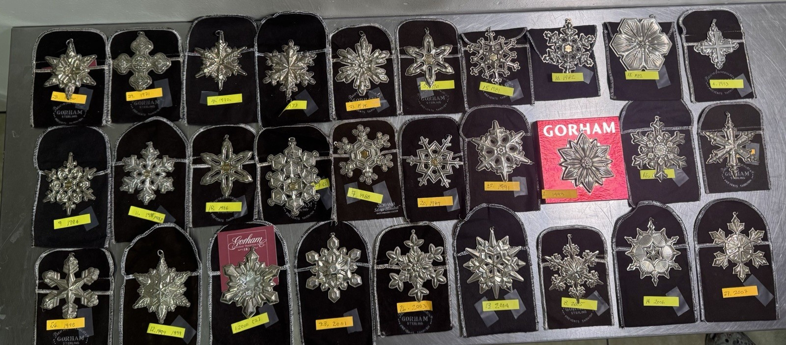 Vtg Gorham .925 Silver Ornaments- Lot of 30 , 20.1 troy oz Sterling Total -Toned Vtg Gorham .925 Silver Ornaments- Lot of 30 , 20.1 troy oz Sterling Total -Toned