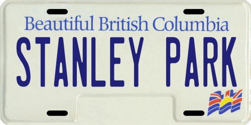 Stanley Park Vancouver Beautiful British Columbia Canada Aluminum License Plate Stanley Park Vancouver Beautiful British Columbia Canada Aluminum License Plate
