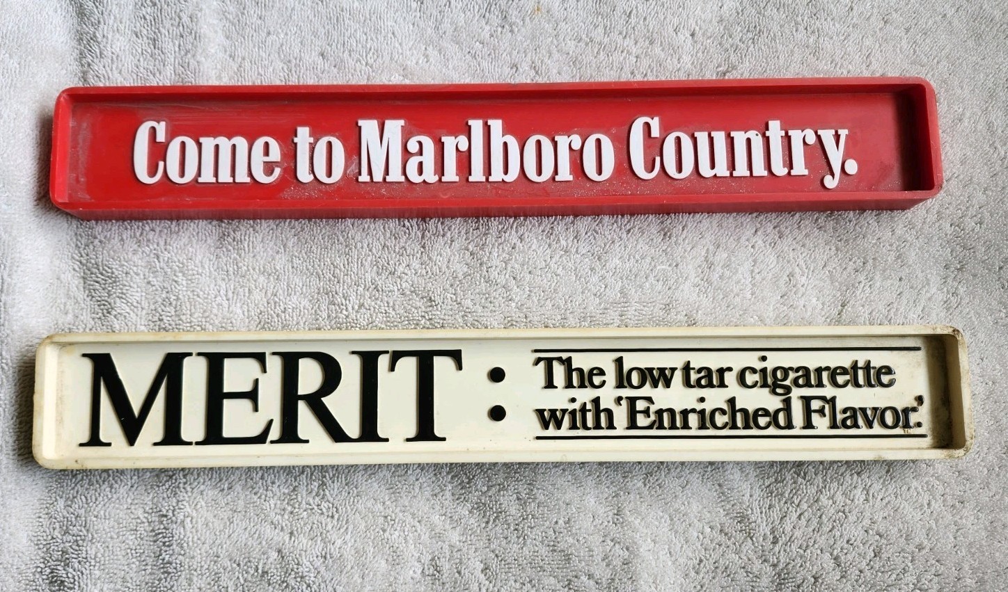 Marlboro Tobacco Advertising  Merit Tobacco Advertising Lot Of 2 \