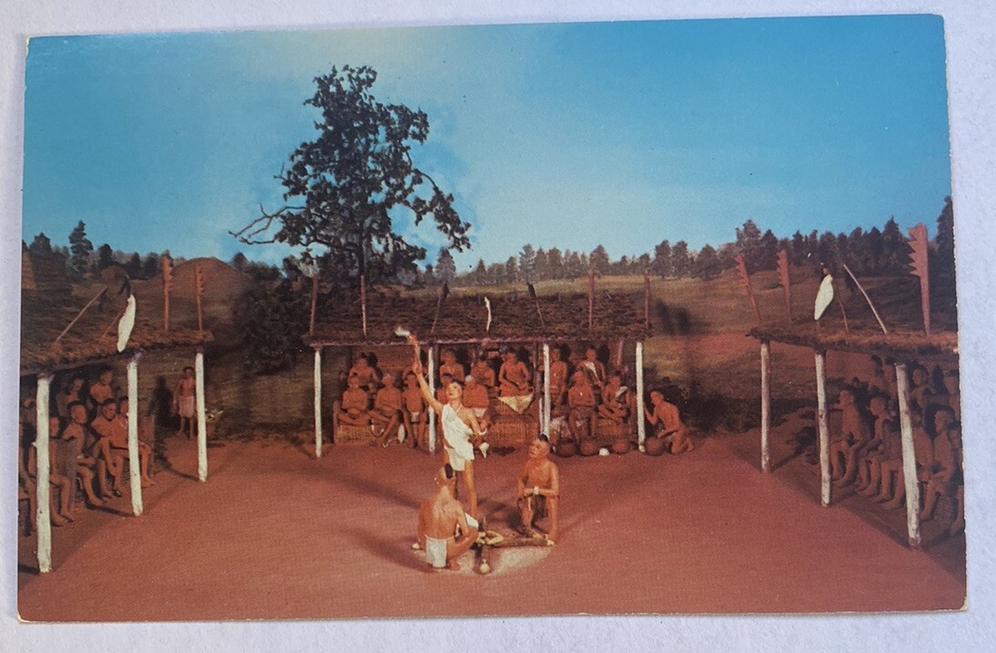 Vintage Postcard ~ Ocmulgee National Monument Green Corn Dance ~ Macon Georgia