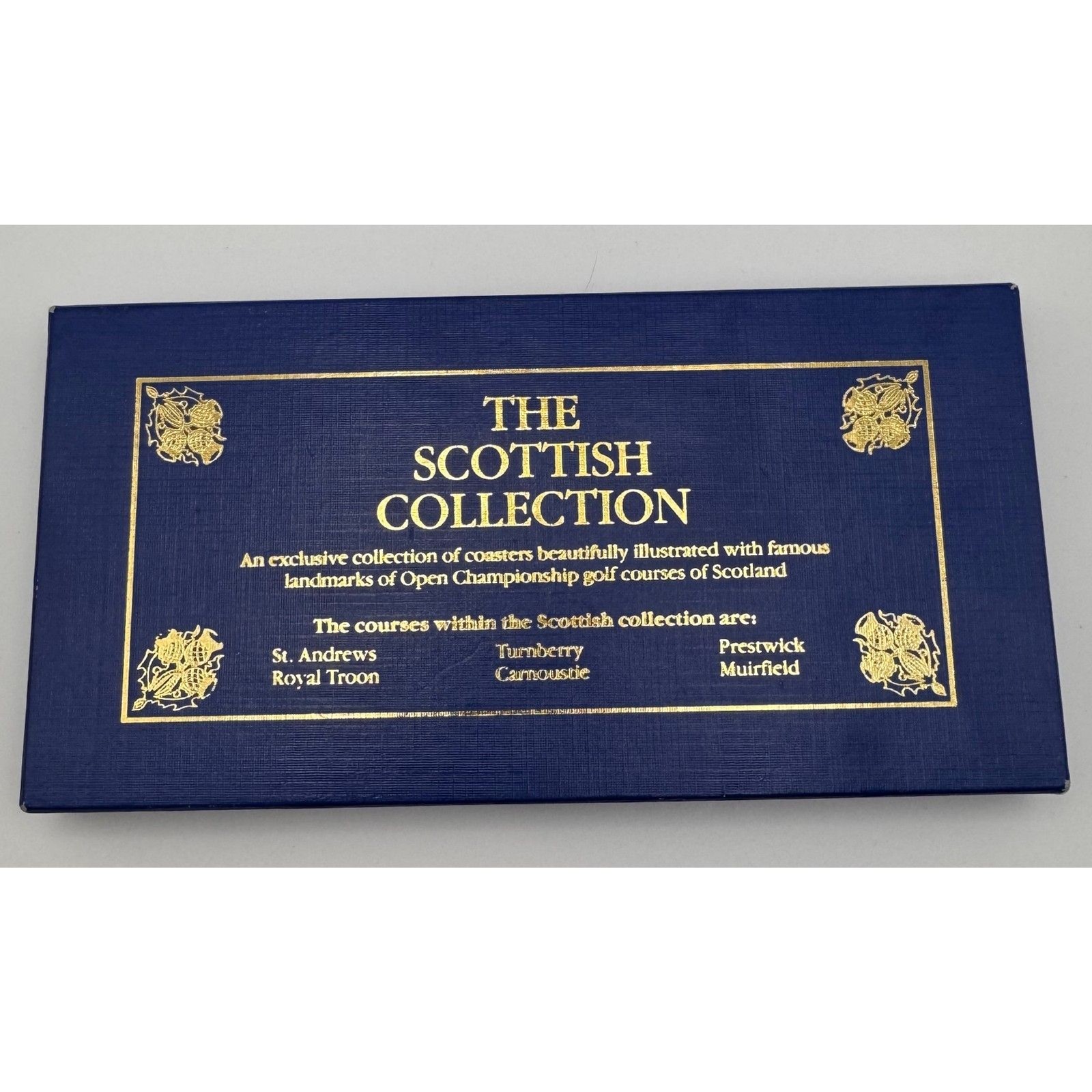 Vintage The Scottish Collection Golf Coasters Set of 6 Boxed St Andrews Troon