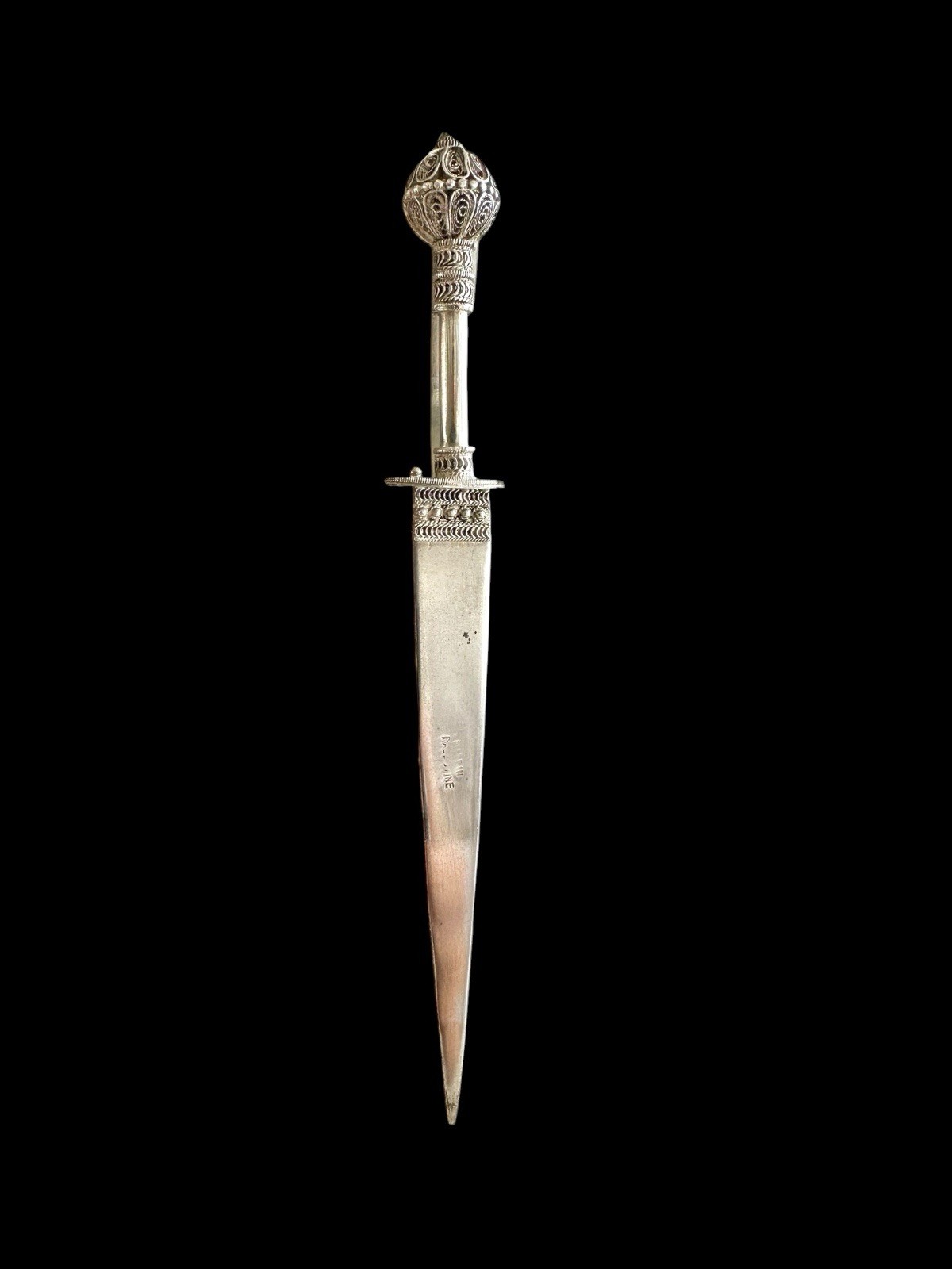 Antique Jewish Bezalel Jerusalem Silver Filigree Sword Letter Opener Palestine