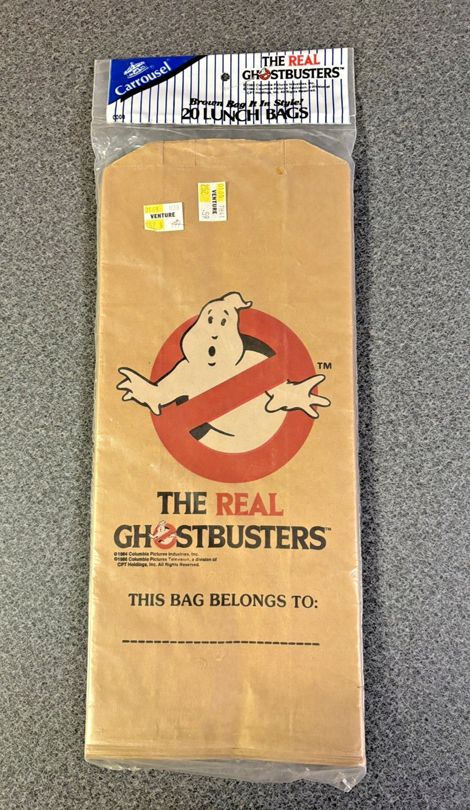 Vintage 1984 Ghostbusters Brown Paper Lunch Bags Sealed Pack of 20 NOS Retro