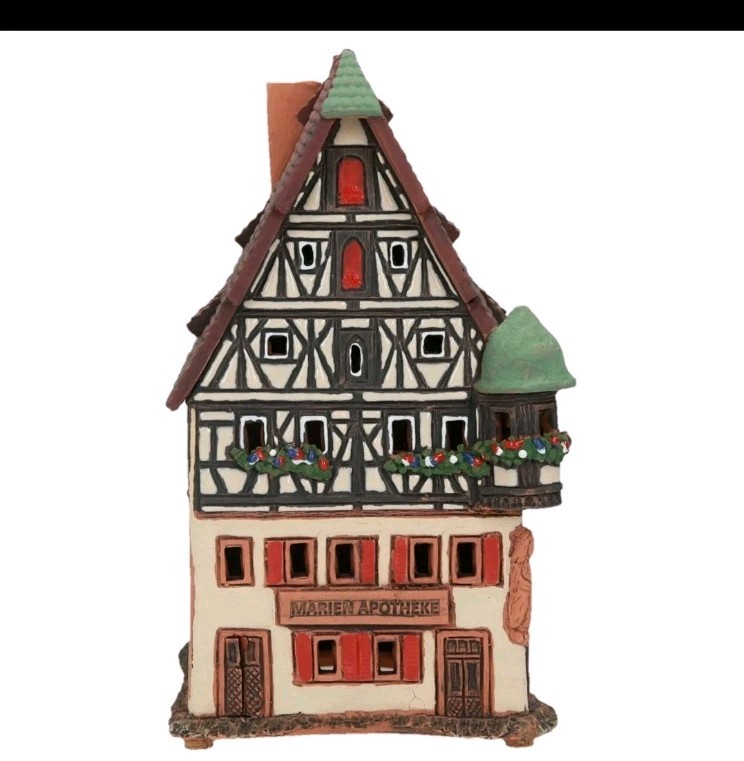 Midene Ceramic Tealight Candle Holder Marienapotheke Rothenburg Miniature House