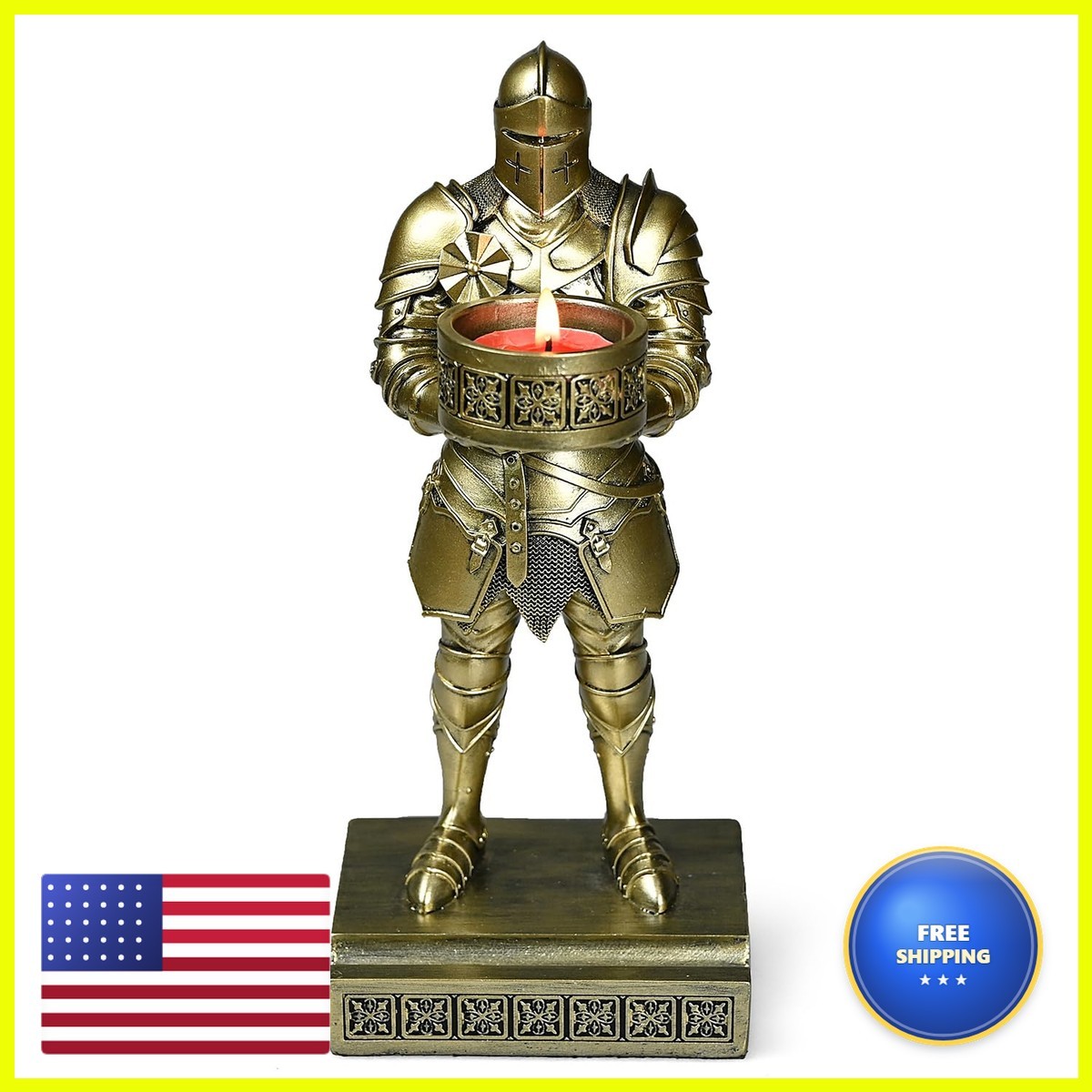 HDMbigmi King's Guard Standup Knight Candle Holder Resin Bronze