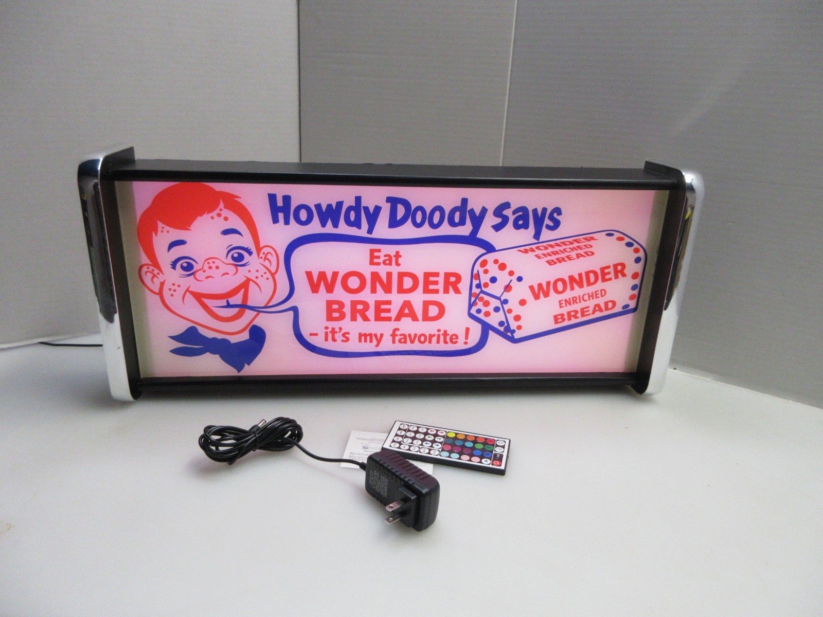 Wonder Bread Howdy Doody LED Display lighted sign lightbox Wall Hanging Light