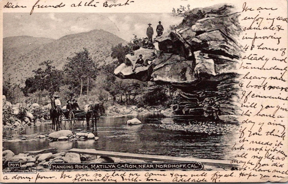 c1904 Hanging Rock Matilya Cañon Near Nordhoff California CA Rieder UDB Postcard c1904 Hanging Rock Matilya Cañon Near Nordhoff California CA Rieder UDB Postcard