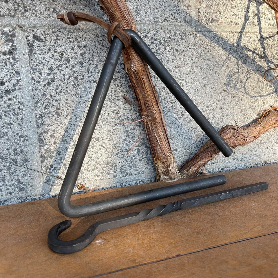 Chuck Wagon Dinner Bell Antique Wrought Iron, Striker, Leather Strap For Hanging Chuck Wagon Dinner Bell Antique Wrought Iron, Striker, Leather Strap For Hanging