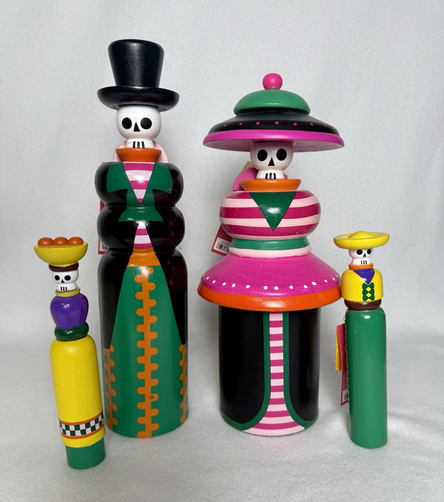 Day Of The Dead, Dia de Muertos La Catrina Wood Figurine Set 2025 Cecilia Ruiz