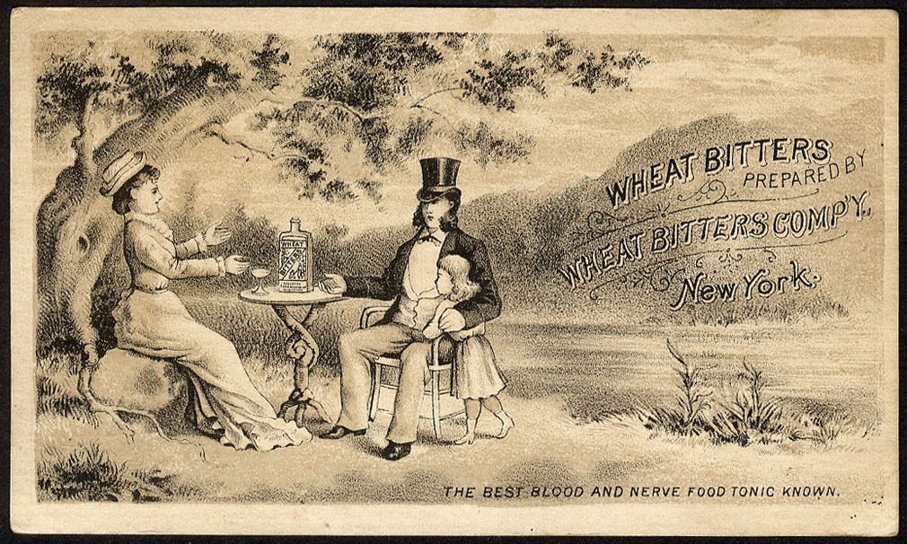 WHEAT BITTERS Quack Medicine for WOMEN 1880\'s Victorian Trade Card