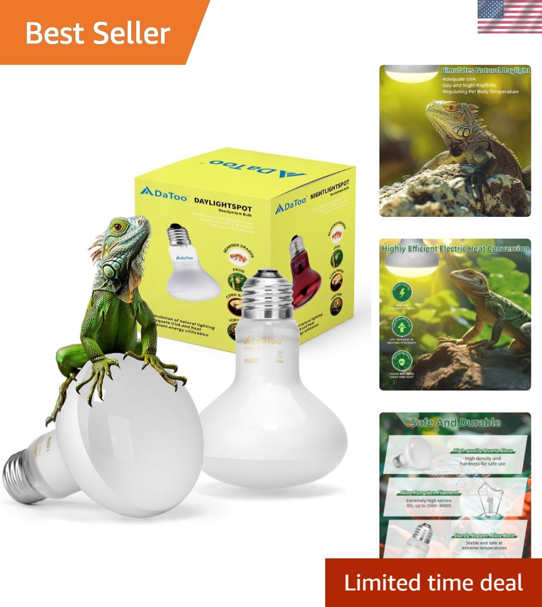 2Pack 100W Reptile Heat Lamp Bulb UVA Daylight Basking Light for Lizards Turtles 2Pack 100W Reptile Heat Lamp Bulb UVA Daylight Basking Light for Lizards Turtles