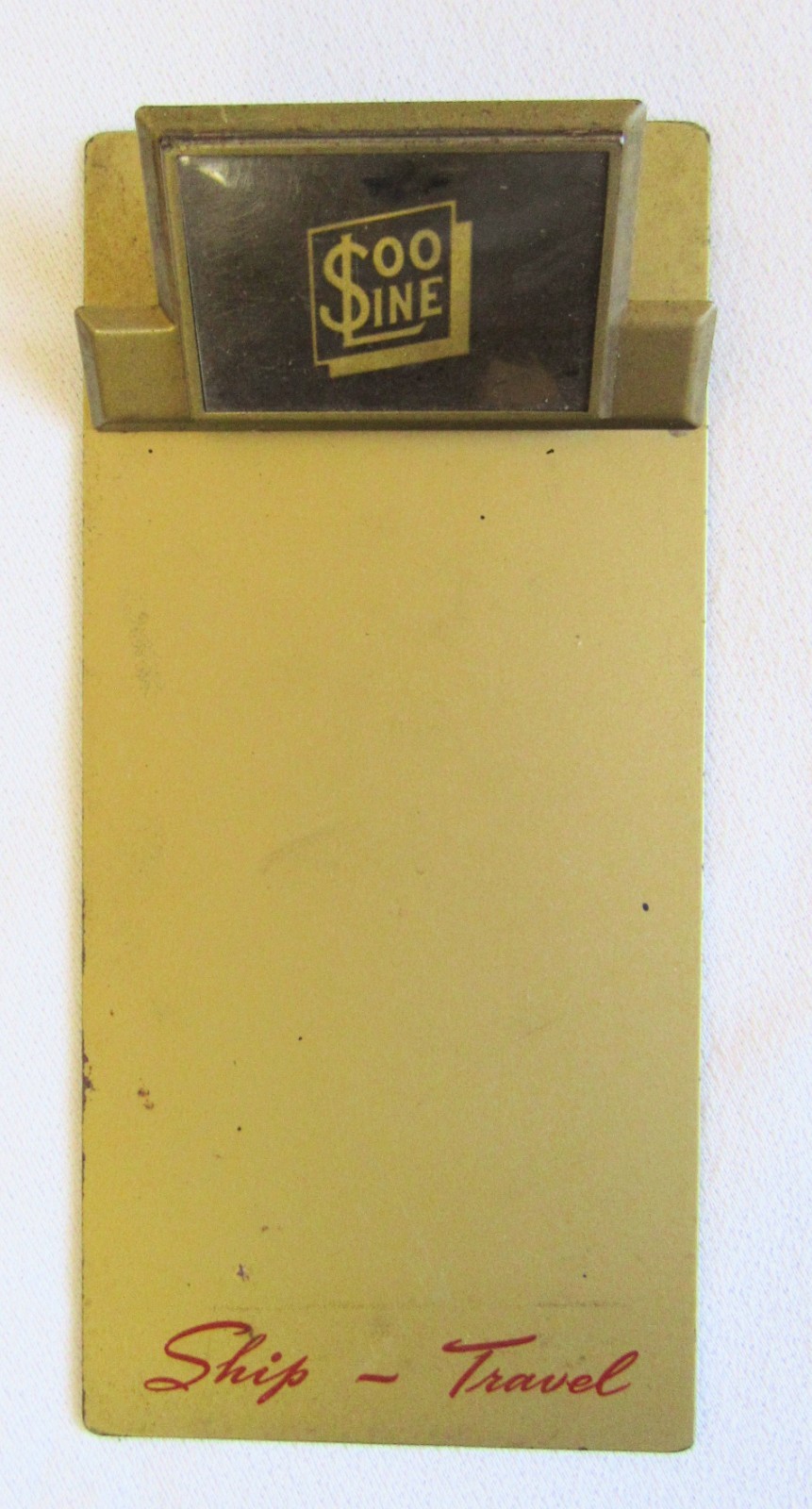 Vintage SOO Line Railroad Train Ship Travel Office Station Clamp Clip Board