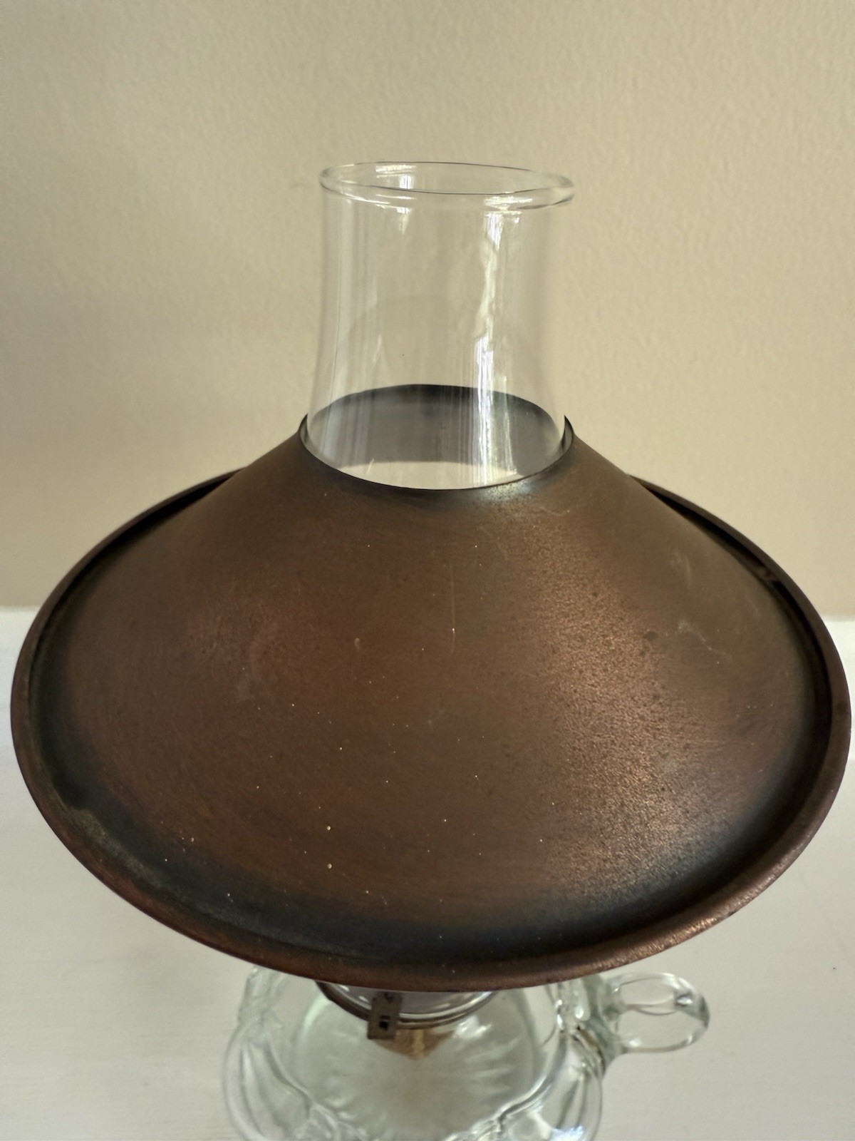 Vintage Copper Toned Reflector Shades For Glass Hurricane Chimney Shade