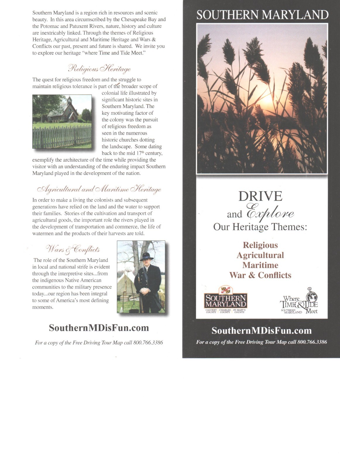 Display Card Southern Maryland Drive and Explore 2019 Religious Agricultural