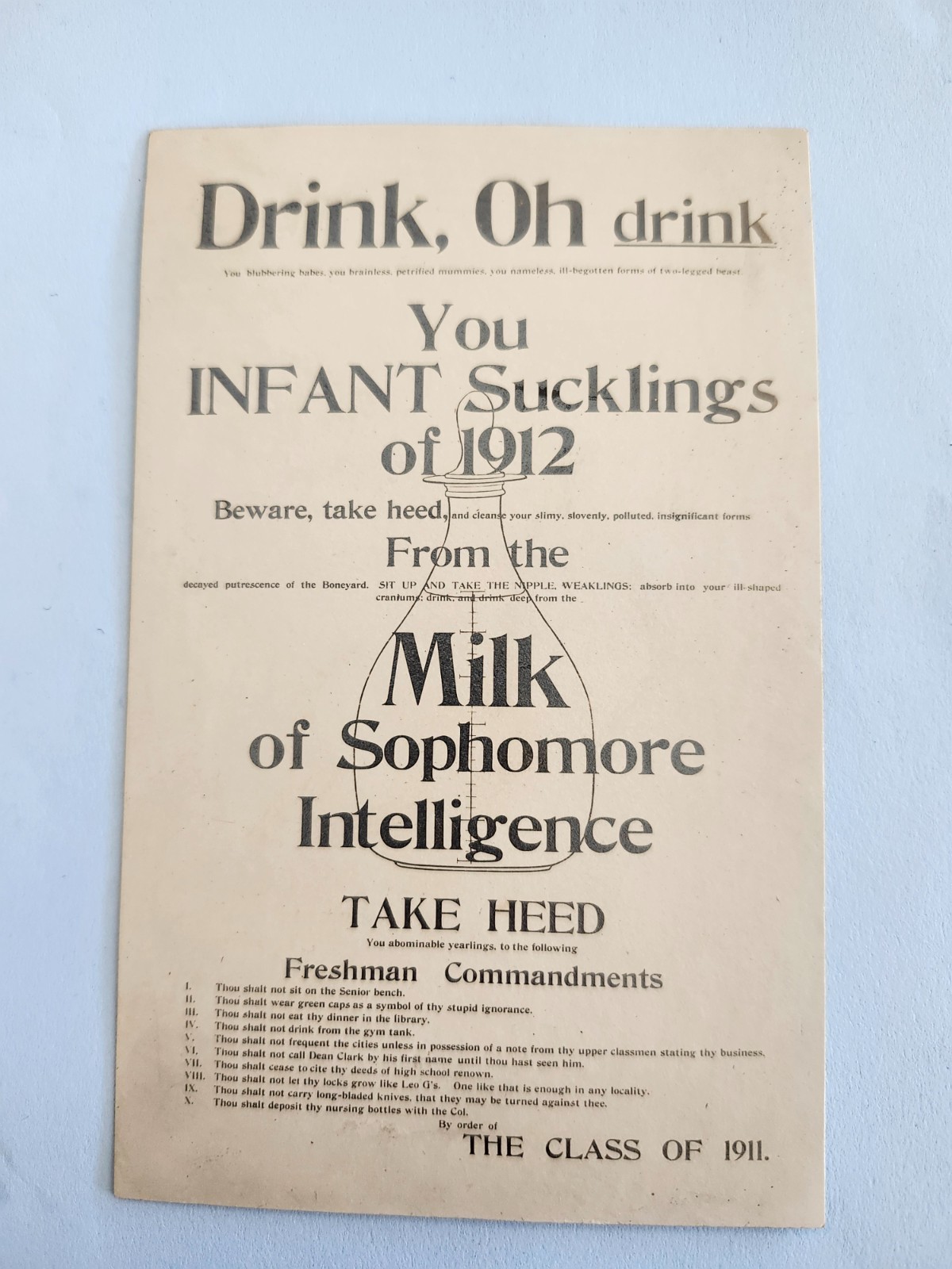 1908 University of Illinois Freshman Hazing Real Photo Postcard