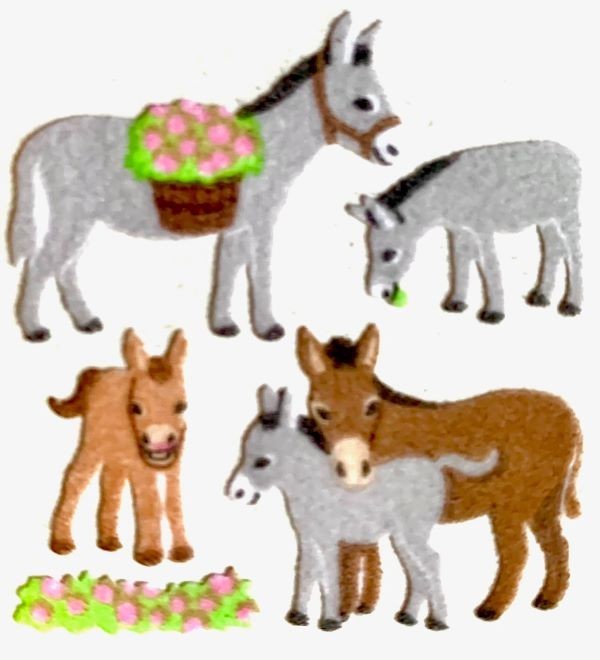 **RARE** Fuzzy DONKEY DONKEYS Sandylion Stickers *VINTAGE* **RARE** Fuzzy DONKEY DONKEYS Sandylion Stickers *VINTAGE*