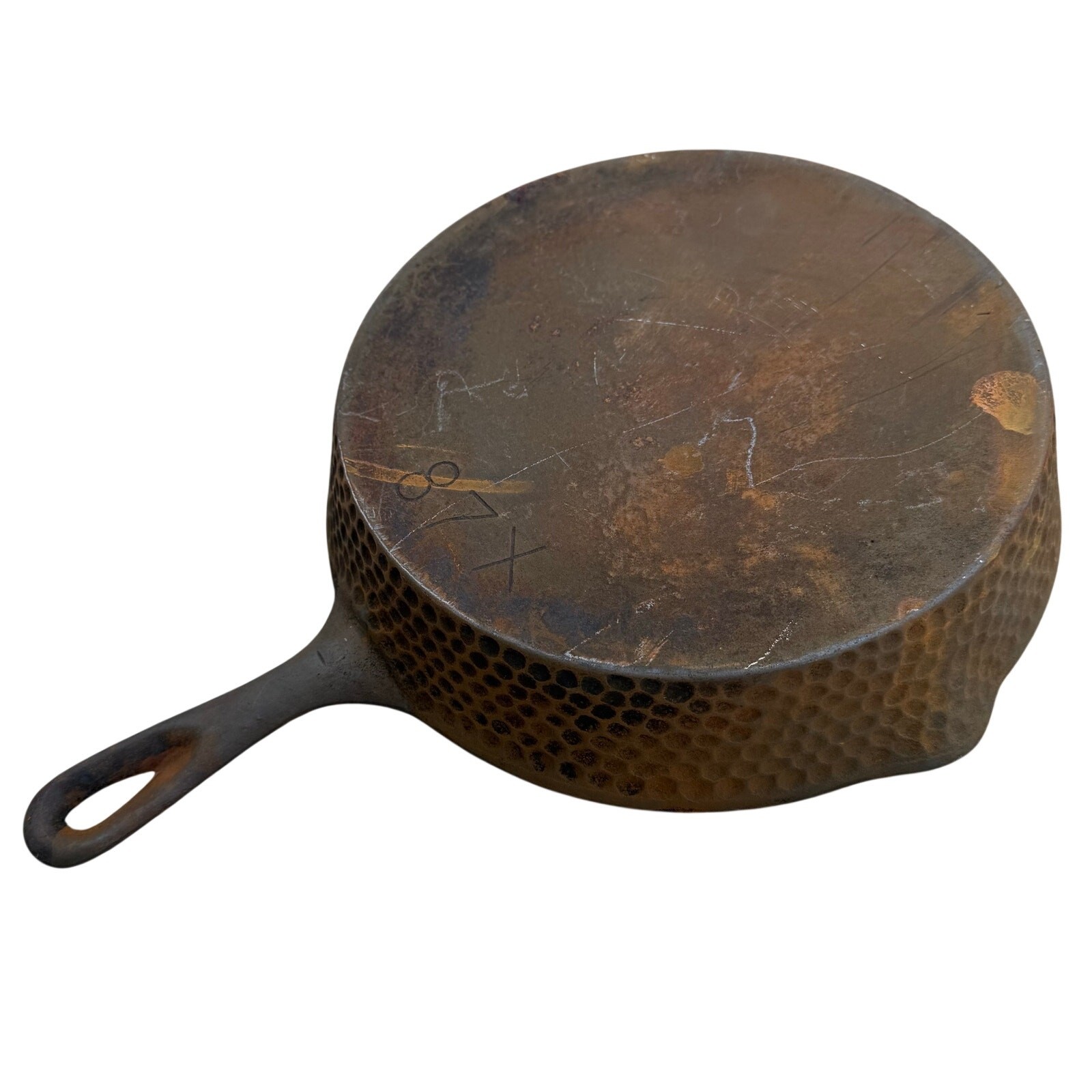 Vintage ~ 10.25” Chicago Hardware Foundry Cast Iron Hammered Skillet 87x