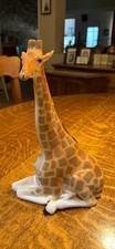 Vintage Lomonosov LFZ Russian Porcelain Large Sitting Giraffe Figurine - 11.8