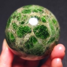 RARE 286G Natural Green Tourmaline Unicorn Gem Mice Symbiotic Stone Ball  QQ176 picture