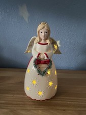 Lenox Merry And Light Lit Angel Figurine 8” Holding Heart Shaped Wreath picture