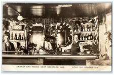 c1920's Canaan Line House Bar Interior East Hereford Quebec RPPC Photo Postcard picture
