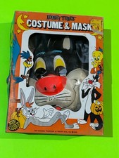 Vtg Halloween Costume 80s Ben Cooper Looney Tunes Sylvester Cat Box Rare Mask picture