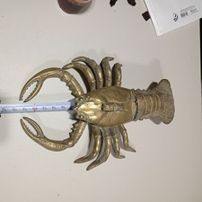RARE Huge Antique Brass Lobster with Removable Lid - Detailed and Unique picture