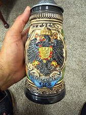 Zoller & Born German Beer Stein #3788/5000 Hand Painted 8” Pewter Lid picture
