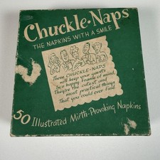 Vintage 1950s Chuckle-Naps Novelty Cocktail Napkins Box Mid Century Humor picture